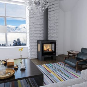 Poêle à bois 3 faces raccordable - BRONPI Loreto 10 kW