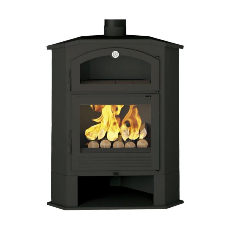 Poêle à bois d'angle avec four - FIREMATIC Idaho 9.5 kW