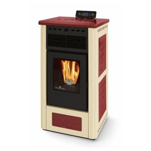 Poêle à granules étanche céramique - ORIGINE PHEBO Gea - H Bicolore 10 kW